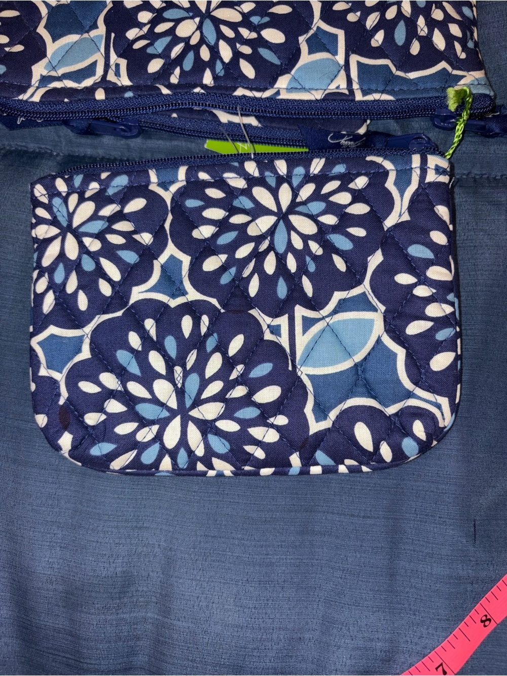 NWT Vera Bradley Cosmetic Trio Petal Splash Blue Floral 3-Piece Pouch Set - Picture 4 of 11